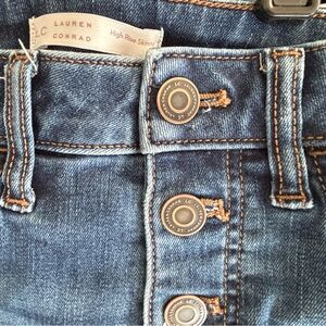 LC Lauren Conrad Women's Blue High Rise Skinny Jeans Size 8